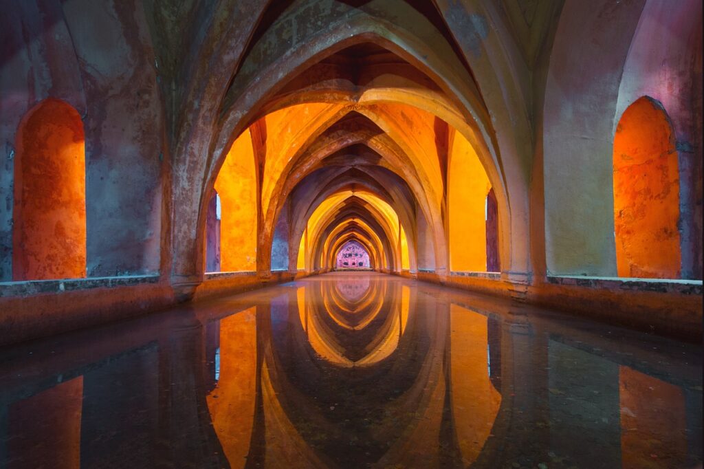 water, architecture, arches